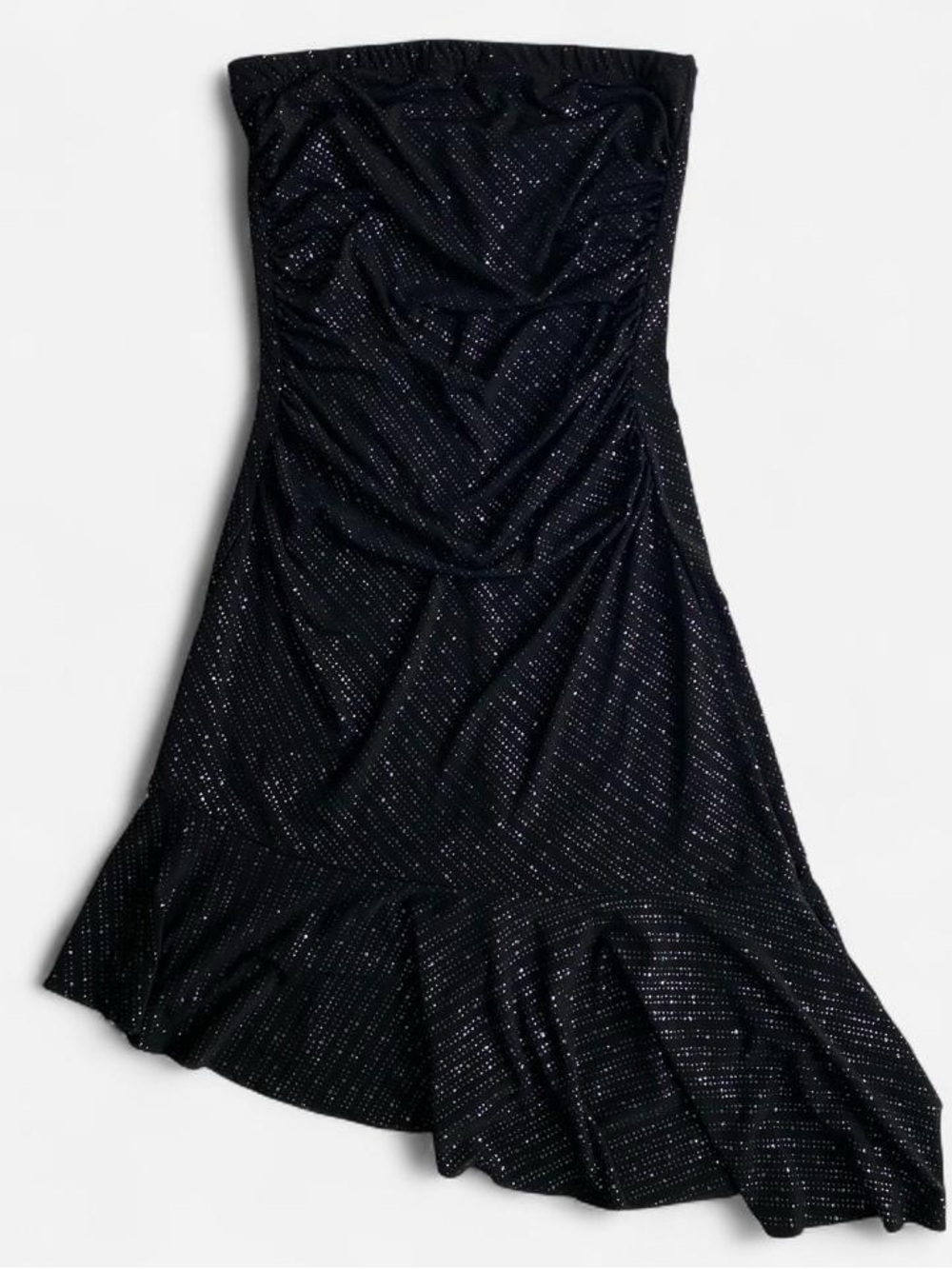 Vintage Y2K sparkly black strapless midi dress - Picture 2 of 8